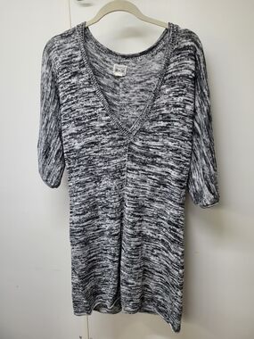 Converse Black & White Marled V-Neck Tunic